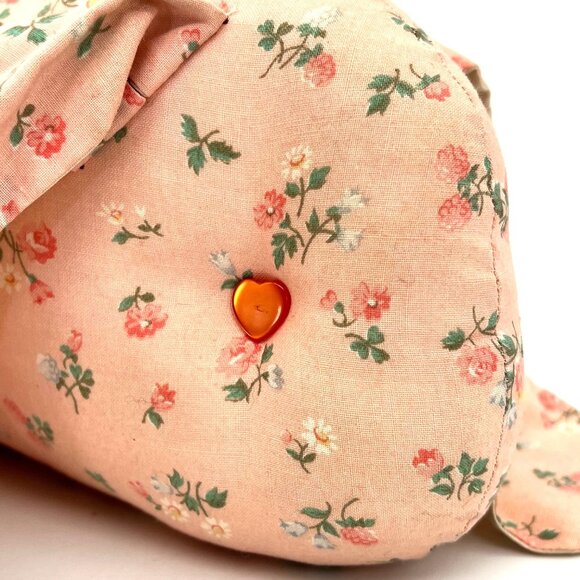 Vintage Floral Print Stuffed Easter Bunny Rabbit Plush Toy Handmade by Grandma - Picture 10 of 16